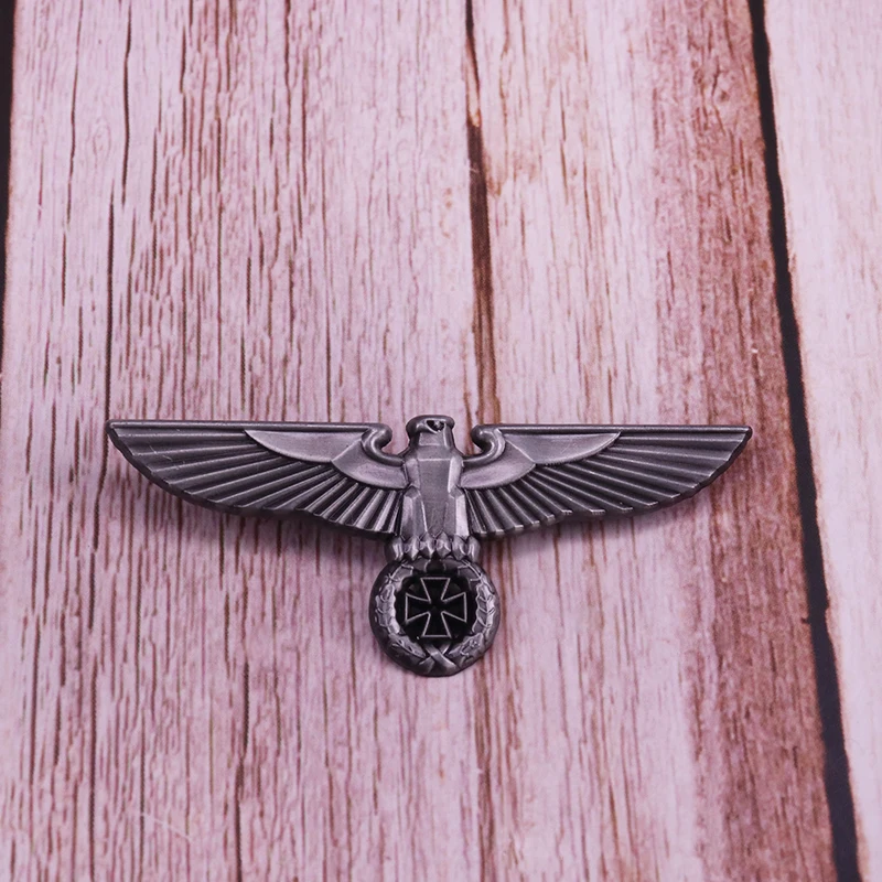 Немецкий крест брошь Орел Ретро Серебряный металлический значок для мужчин патриотические ювелирные изделия Античный подарок рубашка куртки аксессуары