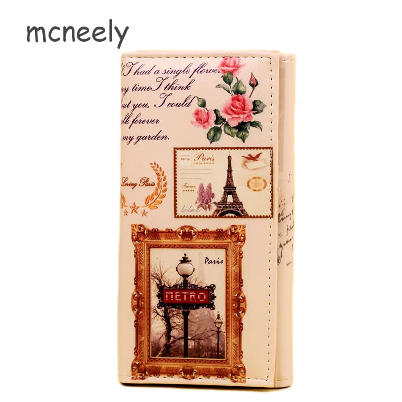 as picture Mcneely женский длинный кошелек, кошелек с Парижской башней, клатч, кошелек, кошелек для студента держатель для карт, кошелек La cartera de la chica, Новинка - Цвет: as picture
