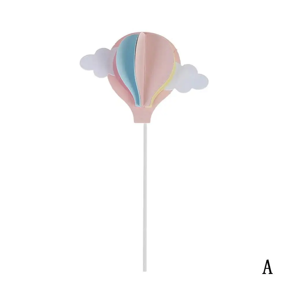 3D стерео складной розовый синий фиолетовый трехмерный воздушный шар торт Топпер для вечерние украшения десерт прекрасный подарок - Цвет: A