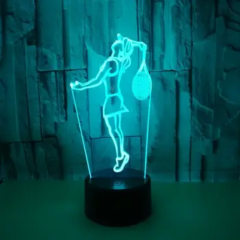 

New Style Tennis3d Night Light, Acrylic Custom Usb Small 3d Light Fixtures Christmas decorations Kids Lights Lamps