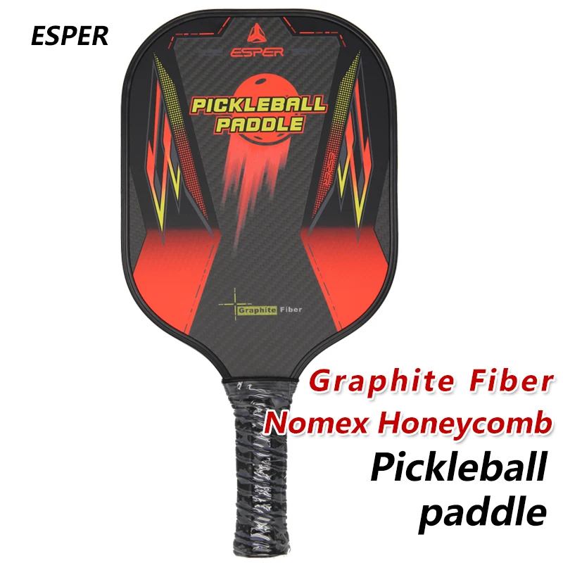 

Esper Red Pickleball Paddle Nomex Honeycomb Graphite Composite Honeycomb Core Graphite Carbon Fiber Face Lightweight Power