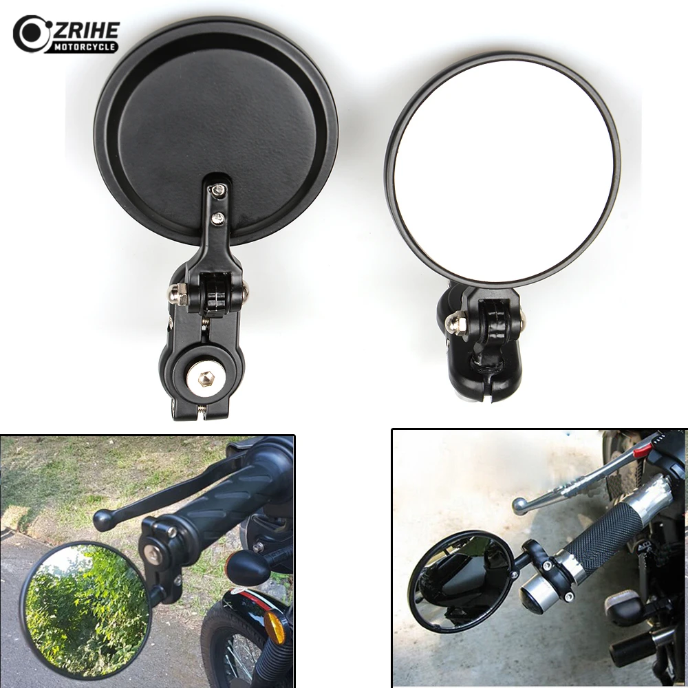 Motorcycle Rear View Mirror Handle Bar End Side Mirrors ATV Scooters Black For Kawasaki W800/SE Z1000SX SX Tourer ktm 150 144SX