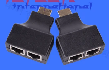 

by dhl or ems 100sets HDMI Dual RJ45 CAT5E CAT6 UTP LAN Ethernet HDMI Extender Repeater Adapter 1080P For HDTV