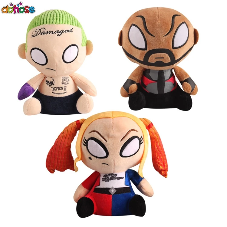With tracking NO. 20cm Movies  Suicide Squad  Harley Quinn The Joker Deadshot Soft Plush Stuffed toy keychain pendant plush Toy