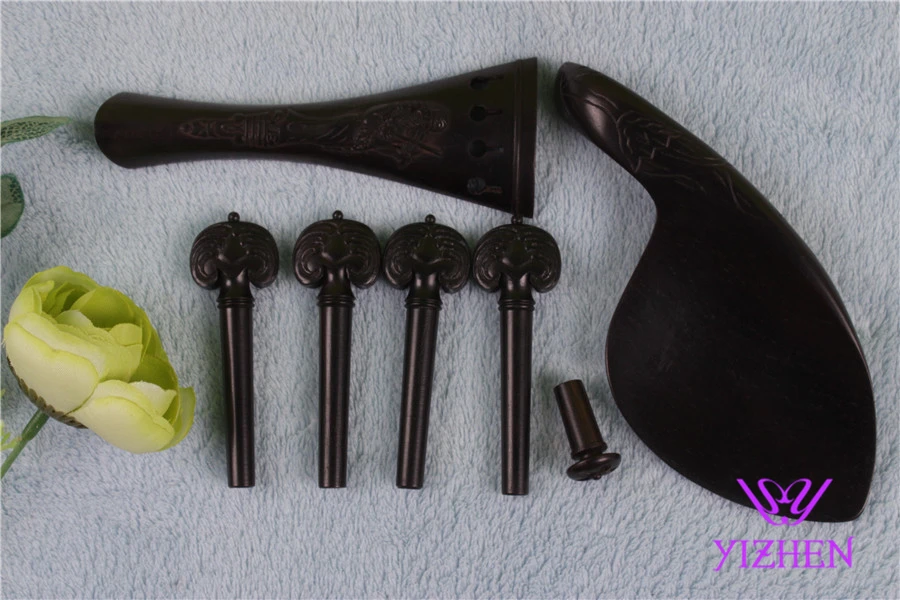 New 4/4 violin peg Violin tailpiece chin rest end pin Inlaid Pattern