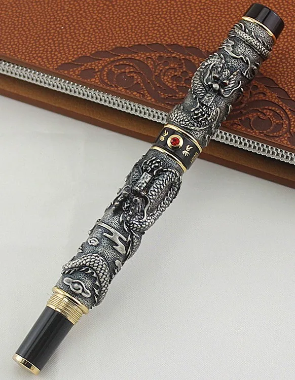 JINHAO СЕРЫЙ Перьевая ручка Перо с широким основанием DRAGON PLAY THE PEARL - Цвет: Q