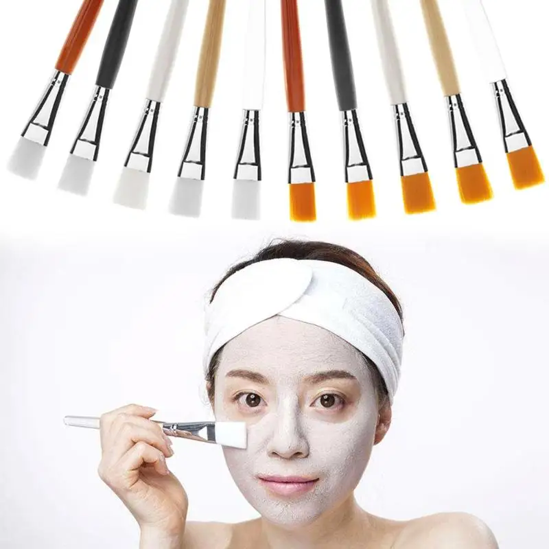 Buy 1pc DIY Facial Mask Brush Wood Handle Mixing Mud