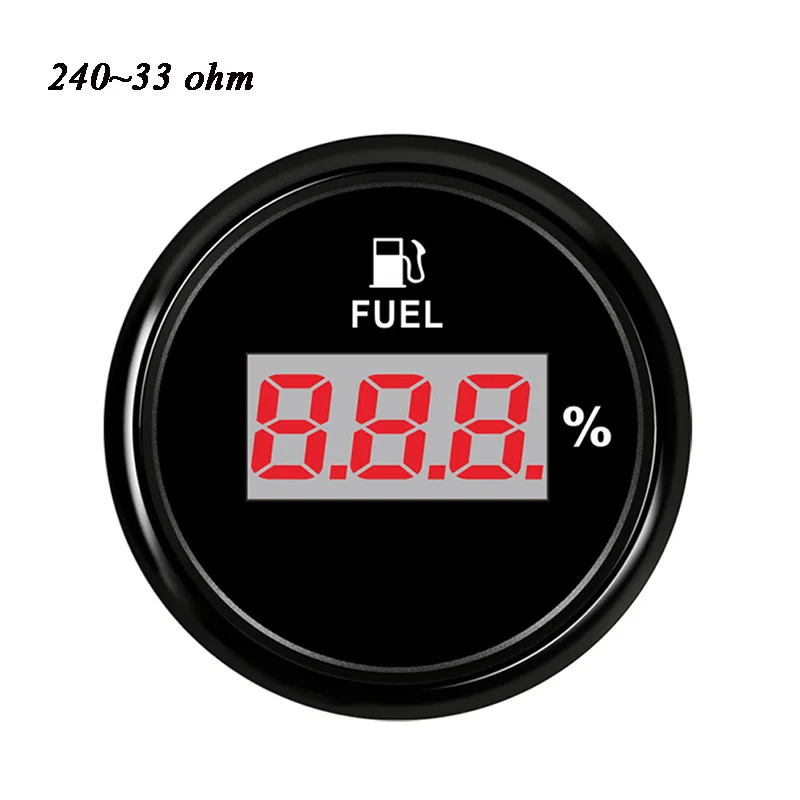 52 мм красный Poiter датчик уровня топлива метр масляный бак Индикатор уровня подходит для автомобиля Грузовик Лодка мотоцикл датчик уровня топлива - Цвет: Red light 240-33ohm