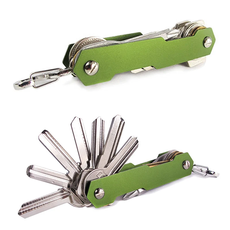 1 шт. портативный брелок гибкий держатель для ключей зажим алюминиевый держатель для ключей зажим для ключей Органайзер папка для ключей кошелек