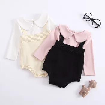 

Baby Knitted Clothes Newborn Baby Girls Romper Sleeveless Woolen Pompom Infant Jumpsuit For Girls Boys Overalls Clothes