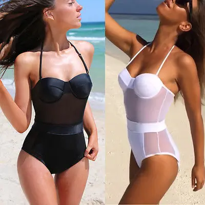 

Sexy Swimming Suit Swimmer Women One-Piece Swimsuit Bathing Monokini Push Up Padded Bikini Swimwear