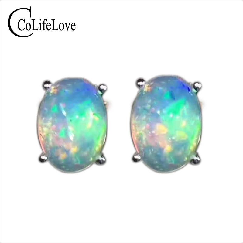 Brilliance opal earrings for evening party natural Australia opal silver stud earrings classic solid 925 opal earrings|stud earrings|earrings classicearrings for - AliExpress