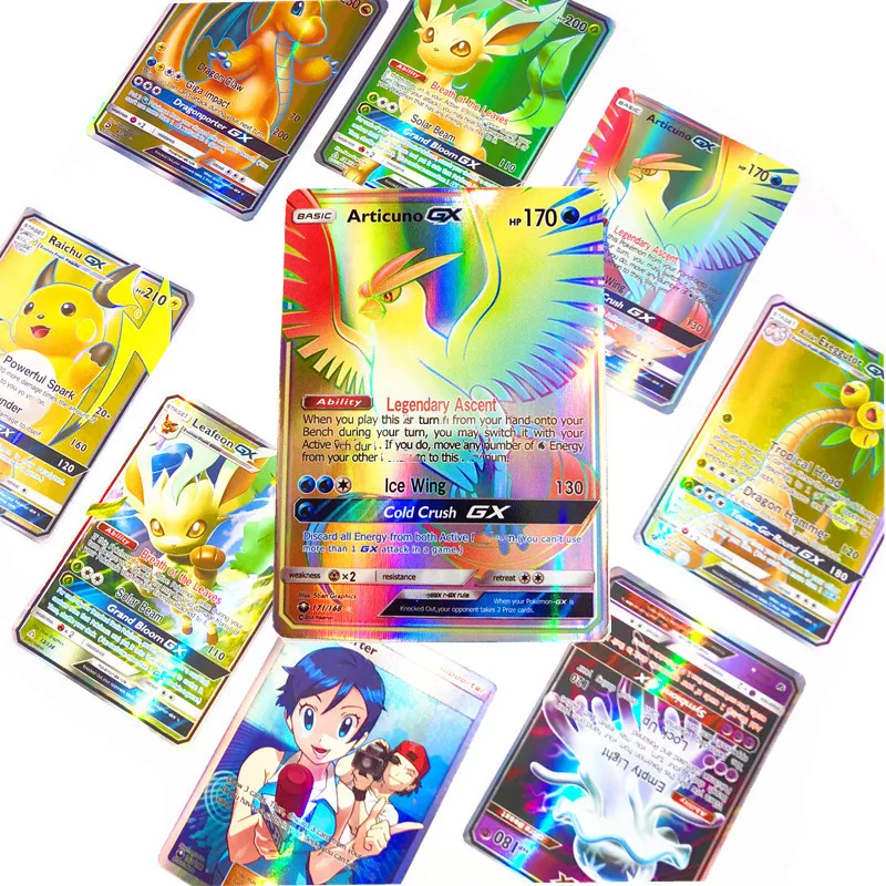 

70Pcs GX EX MEGA Cards Poke Flash mon Cards Trainer Mew Charizard TagTeam For Children Toy