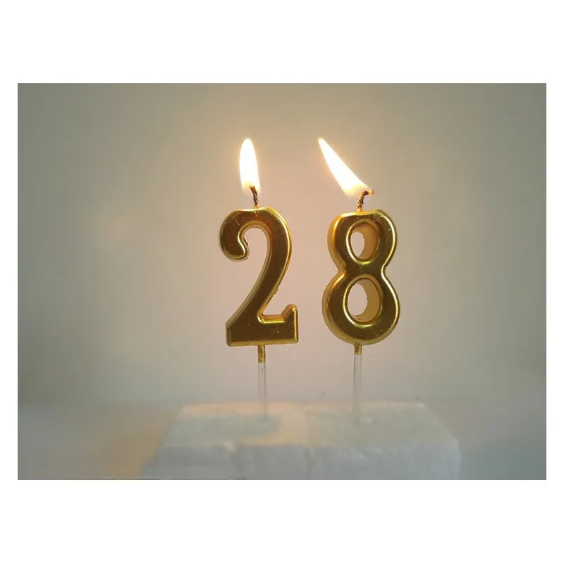 Золотые свечи с цифрами для торта, мерцающие и блестящие вечерние свечи для торта, Детские вечерние украшения на день рождения