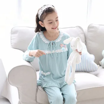 

Top Quality Boys Girls Pyjamas Cotton Print Pajamas Set Nightwear Long Sleeve T shirt + Pants Kids Sleepwear Clothing Sets