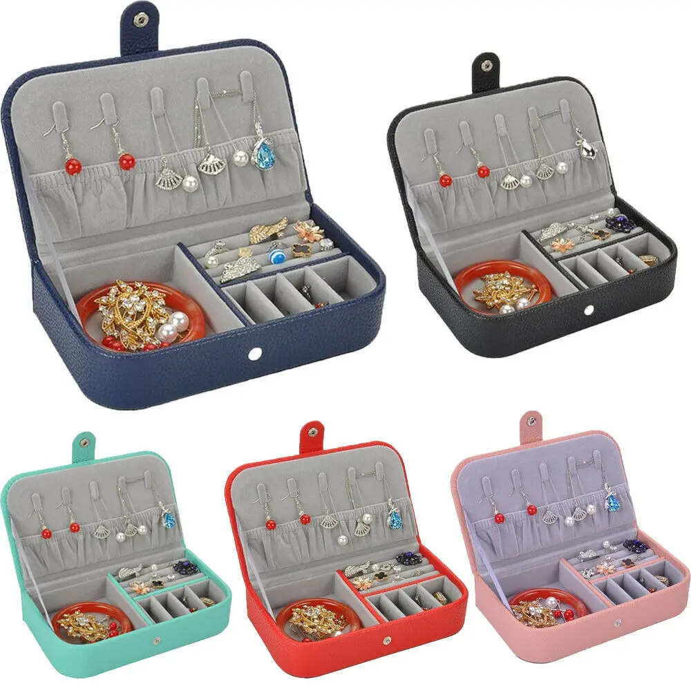 

Bags For Women Ladies Fashion Girls Leather Jewelry Box Cabinet Ring Necklace Watch Organizer Travel Cosmetic Case