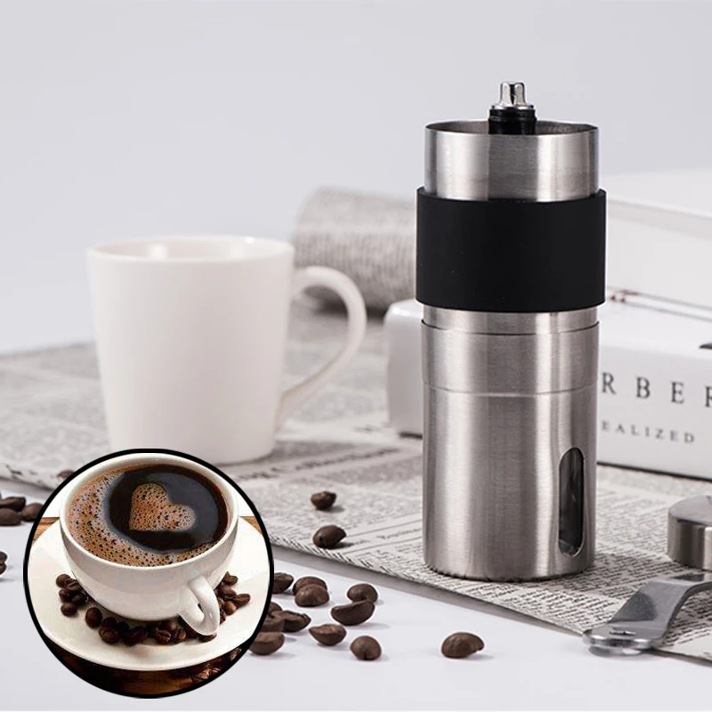 

Silver Coffee Grinder Mini Stainless Steel Hand Manual Handmade Coffee Bean Burr Grinders Mill Kitchen Tool Crocus Grinders