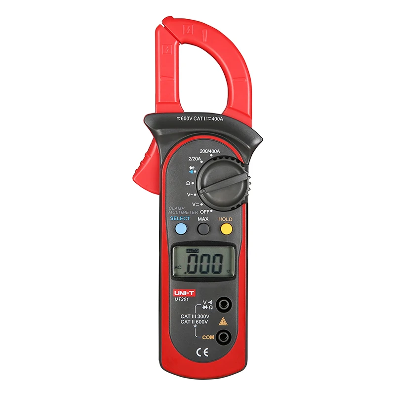 

UNI-T UT201 1999 Counts Digital Auto Range Clamp Multimeter With 400A AC Current Test And Continuity Buzzer