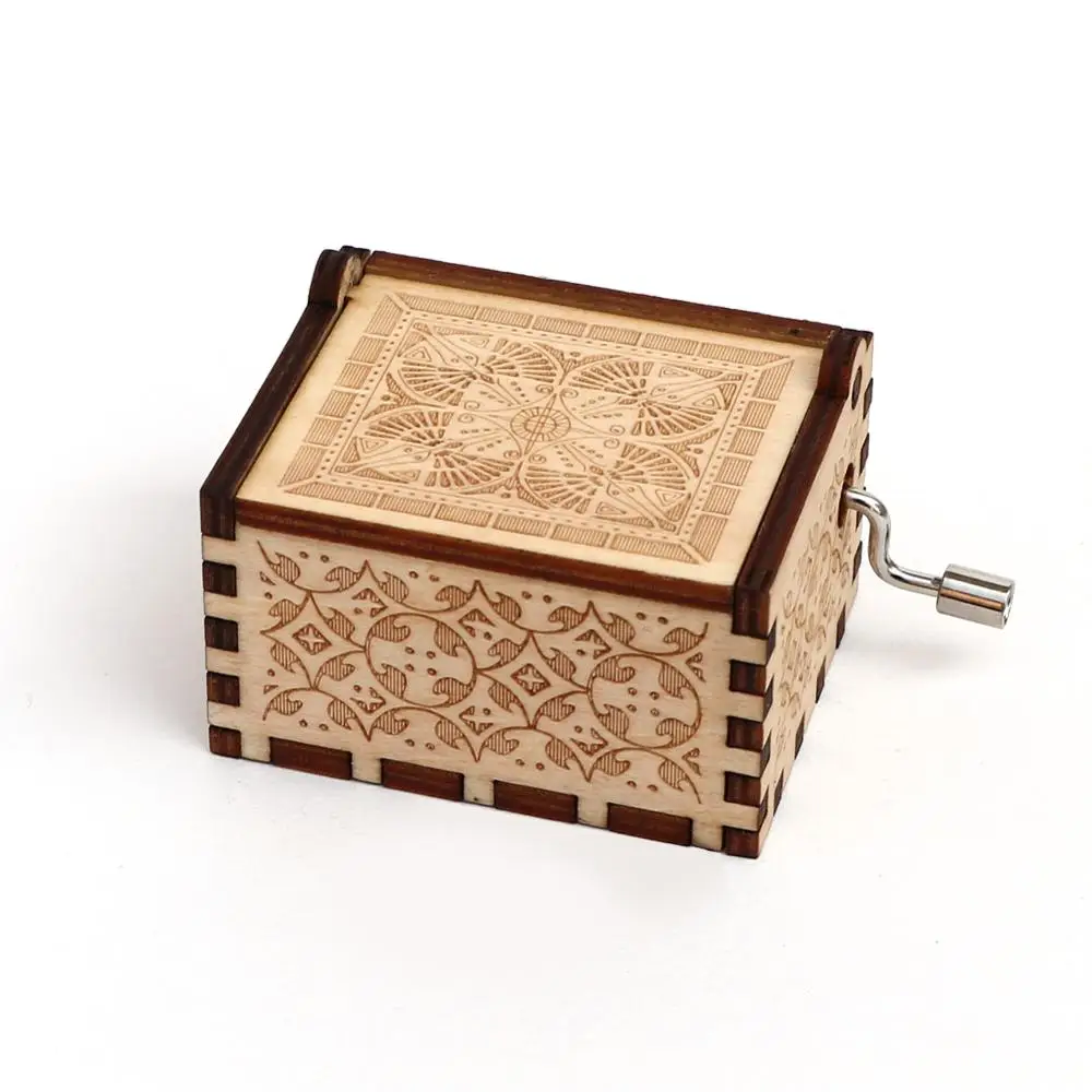 Private custom carved wooden Empty music box movie theme custom music box Christmas birthday gift Wood gift Wedding Gifts music box
