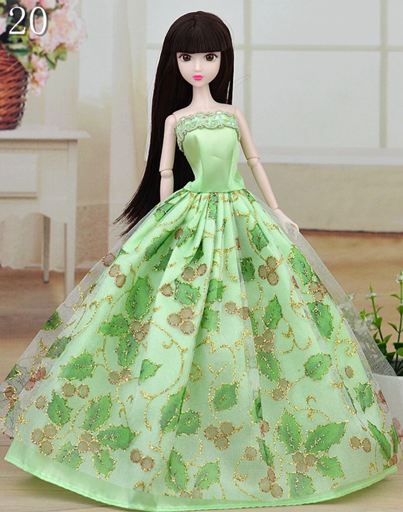 Beautiful Handmade Fashion Dress Party Clothes Evening Dresses For Barbie Doll Princess Gown