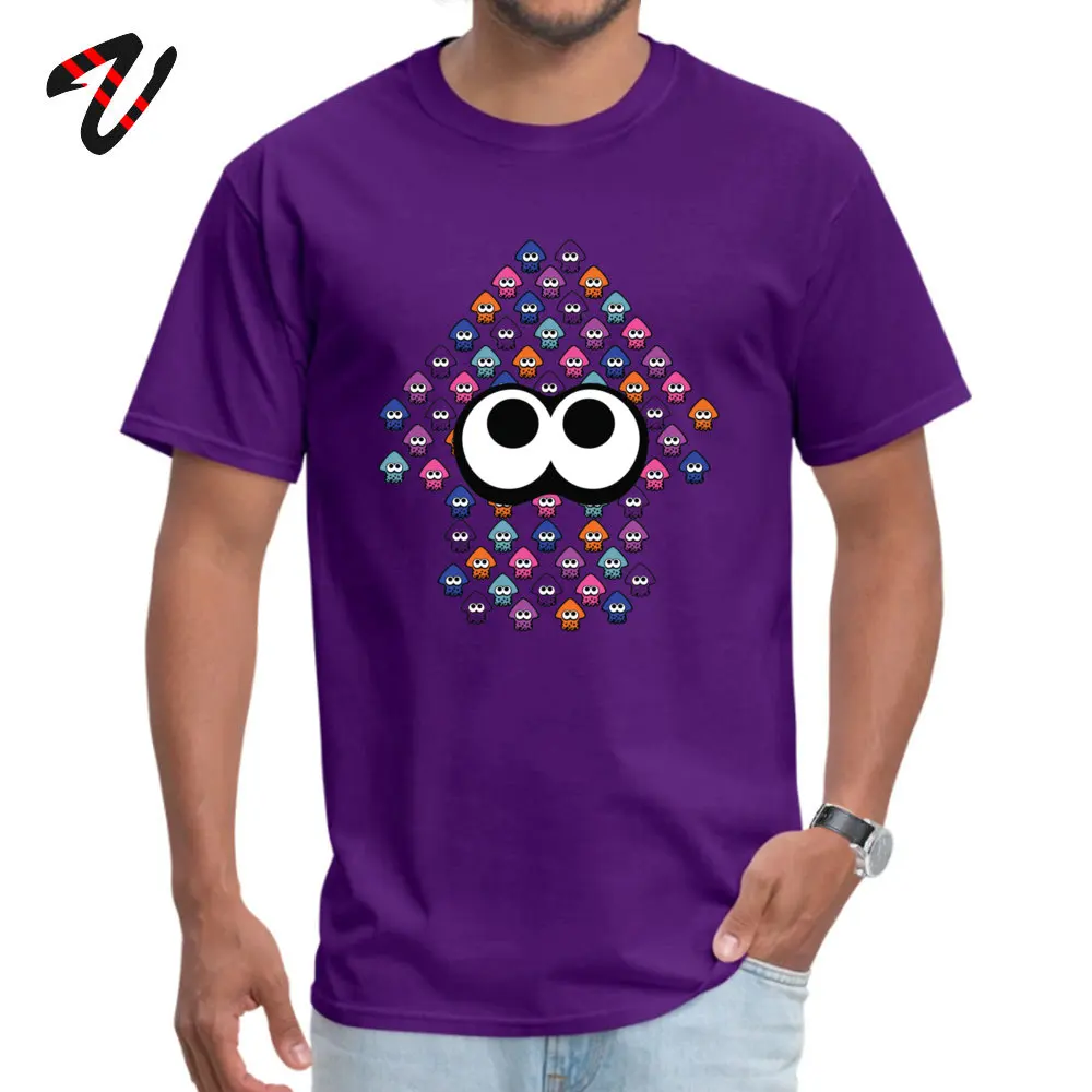 Group Top T-shirts Simple Style Short Sleeve Slim Fit Round Collar 100% Cotton Fabric Tees Summer Tshirts for Men VALENTINE DAY Splatoon Inspired Squid made of Squid 702 purple