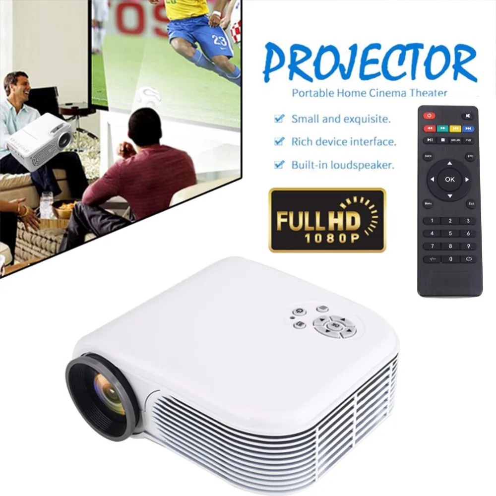 

portable Support 3D 7000 lumen LED mini projector For home cinema office teaching theater USB/SD/AV/HDMI/VGA video projector