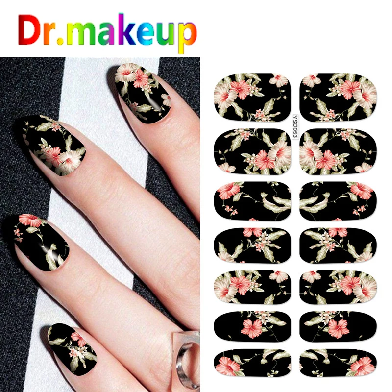 

1Sheet Charm Full Cover Water Transfer Stickers Colorful Flower Leopard Black White Nail Art Sliders for Manicure Decoration DIY