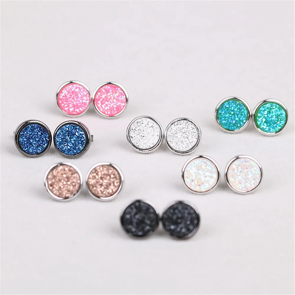 

Natural Stone Opal Stud Earrings For Women Starry Sky Earring Stainless Steel Earring Earings Jewelry