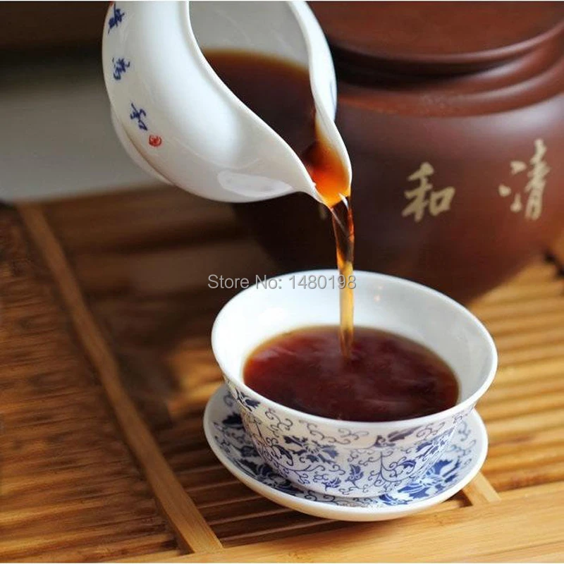 

China Mountain Loose Tea Puer 110g, 4oz chai, ripe cha Fermented from Arbor Ancient Tree, Made in China Gift Free Shipping