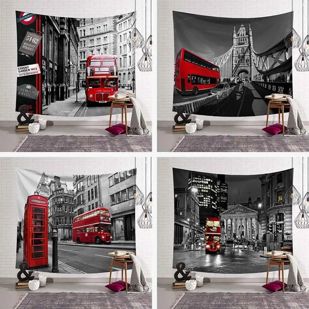 GT8077 Red Bus Tapestry