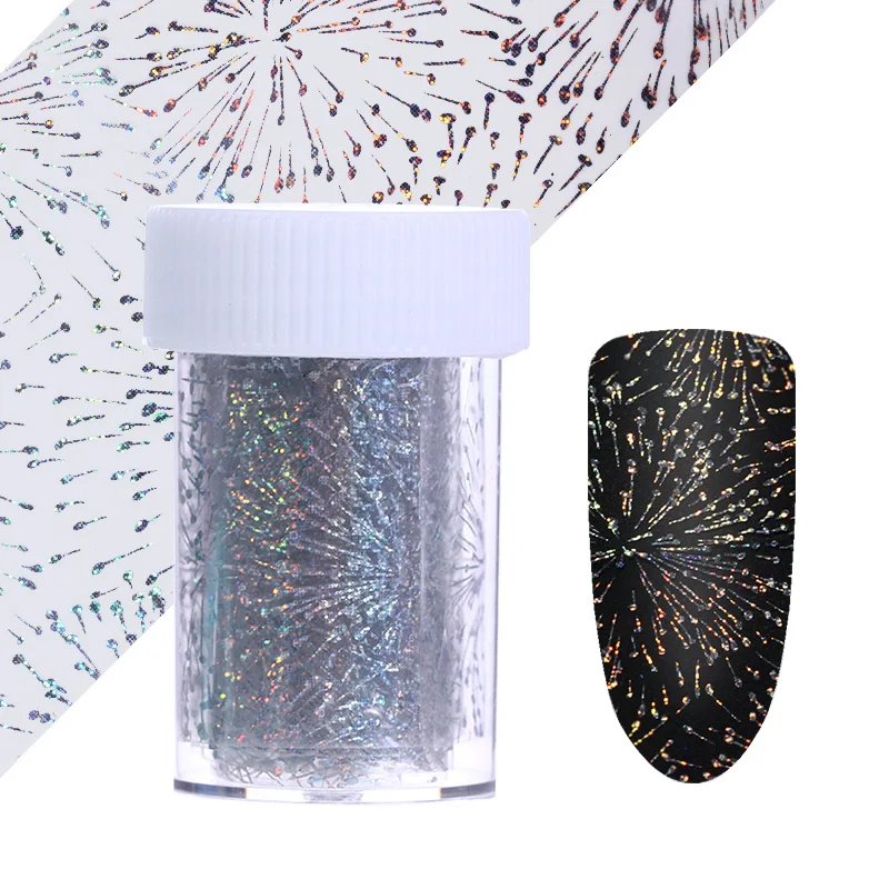 

4*100cm Holographic Fireworks Nail Foil Manicure Nail Art Starry Transfer Sticker Nail Art Decoration
