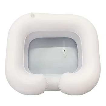 

Inflatable Hair Washing Basin Shampoo Tray Portable Conditioner Disabled In Bed Inflatable PVC With Drain Tube