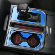 1 КОМПЛ. Синий Алюминиевый Сплав Автомобильный Держатель Стакана Воды Коробка Передач Накладка для Ford F-150 F150