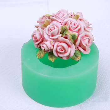 

Silicone Soap Mold Molds Soaps Mould Candle Mold Handemade Soaps Molds Aroma Stone Beautiful Rose Ball Holding Flowers PRZY