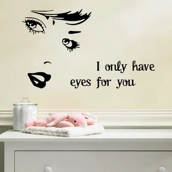 

New Design home decoration Letters I Only Have Eyes For You Quote Wall Stickers Removable Mural Home Decal