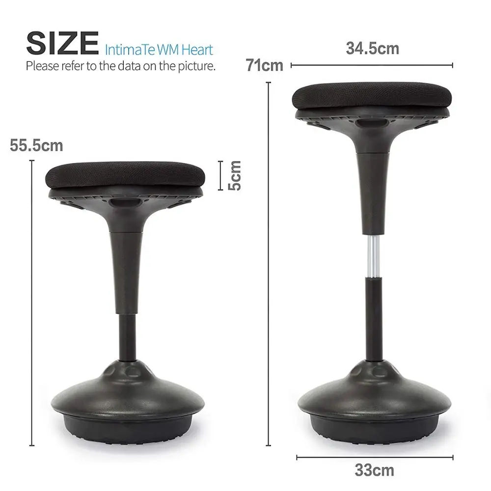 Perch Leaning Wooble Stool Adjustable Ergonomic Active Sit Stand Backless Swivel Desk Chair