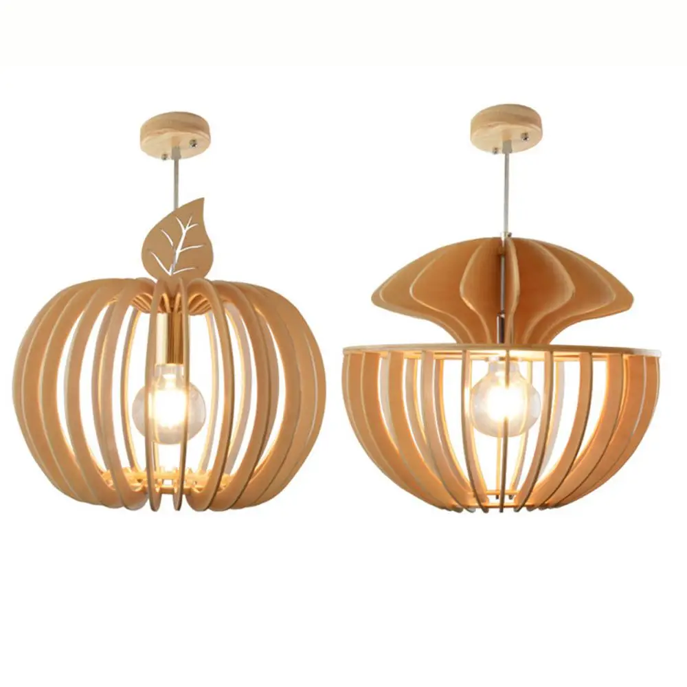 

Wooden Apple Bar Counter Pendant Lamp Dining Room Pendant Lights Southeast Asia Restaurant Hanging Lighting Fixtures