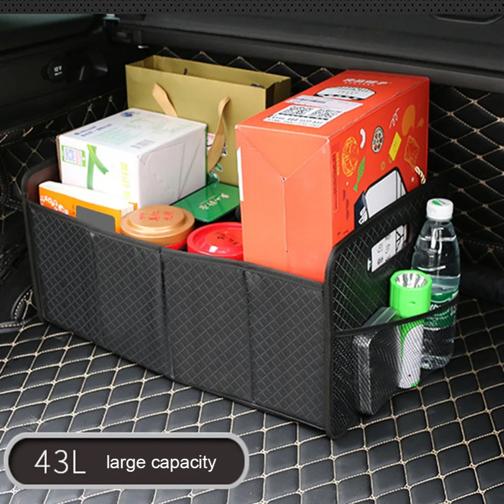 Multifunctional Leather Trunk Storage Box Collapsible Folding Car