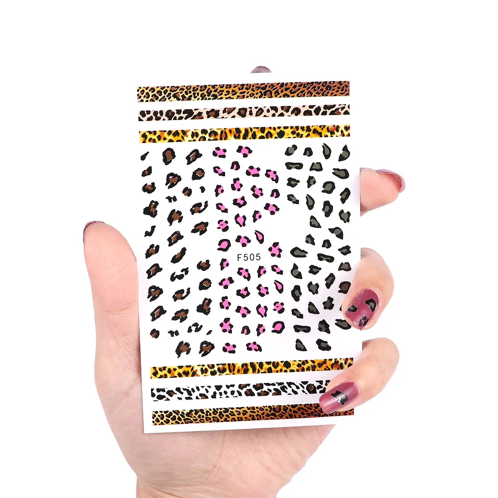 1 шт 3D наклейки для ногтей леопардовые самоклеющиеся сексуальные дизайнерские женские Слайдеры для украшения ногтей инструменты для маникюра
