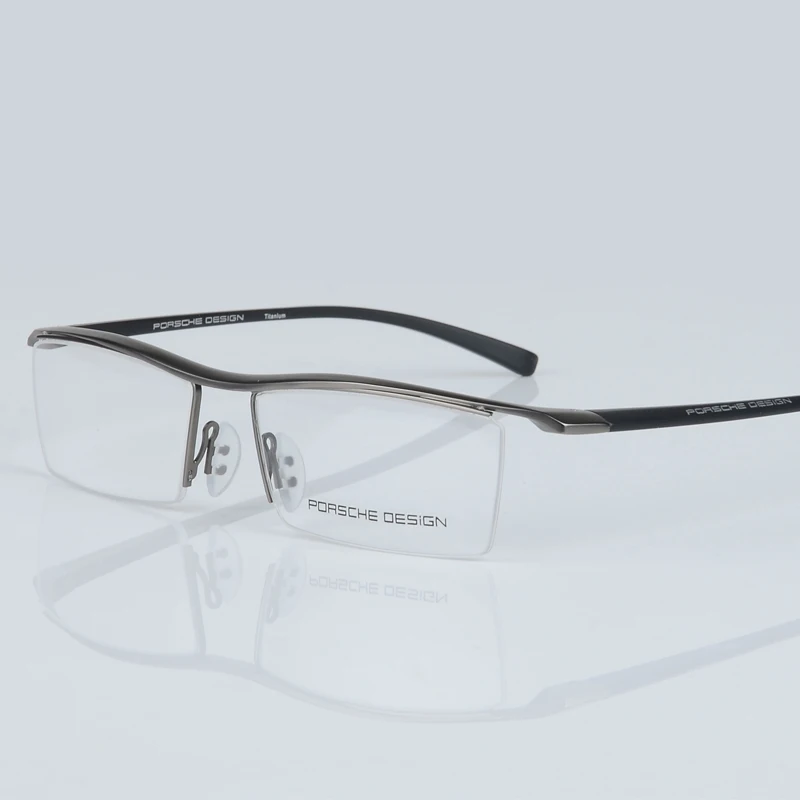 Очки мужские в титановой полуоправе|oculos de grau|frames eyeweartitanium optical |