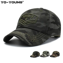 Yo-Young Мужская камуфляжная бейсбольная кепка, шляпа, летняя уличная Спортивная Кепка с вышитыми буквами, кепка, регулируемая 56-60 см