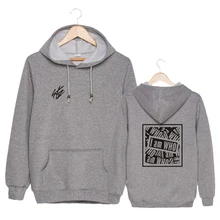 Модный спортивный пуловер с капюшоном, мужская повседневная толстовка с длинными рукавами и передним карманом, Спортивная рубашка в Корейском стиле I am WHO