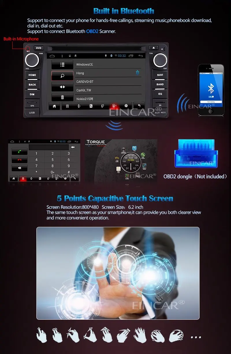 Best Android 5.1 Car DVD Player for Toyota Corrolla  Car DVD Player Double Din In Dash GPS Navigation Stereo Radio WiFi Airplay 3