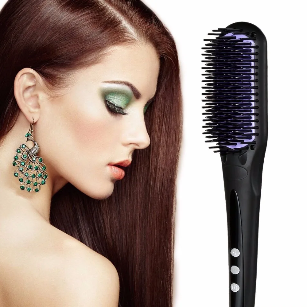 

LCD Digital Electric Ceramic Fast Hair Straightener Brush Comb Straightening Irons Hair Brush Hair styling tools