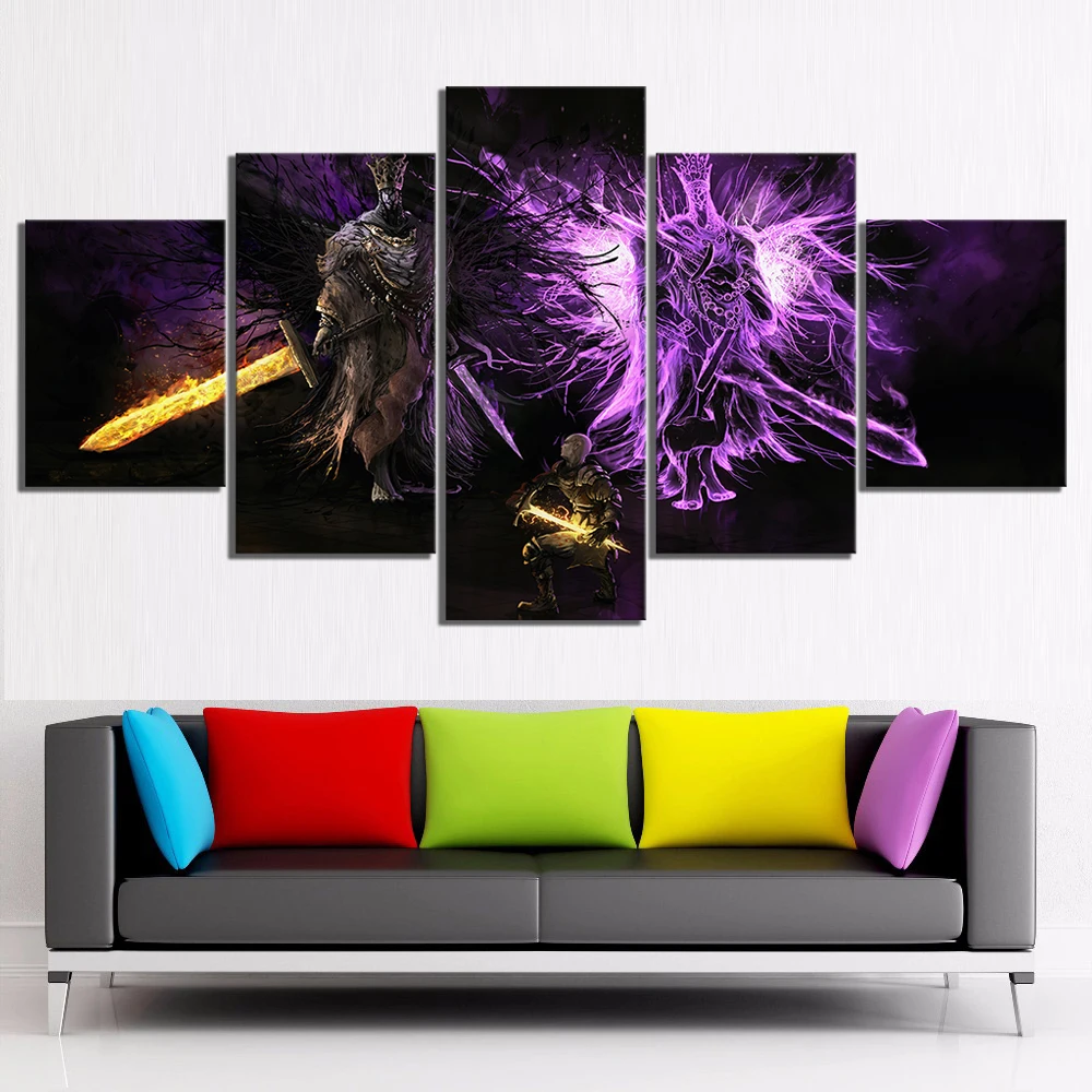 5-Piece-Dark-Souls-3-Video-Game-Poster-Paintings-Canvas-Art-Wall-Paintings-for-Room-Wall (2)
