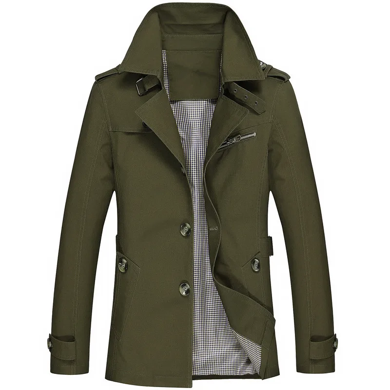Новое поступление, мужская куртка,, модный дизайн, Veste Homme, пальто, приталенное, хлопок, хаки, брендовая одежда, Азиатский Размер, M-5XL - Цвет: Green