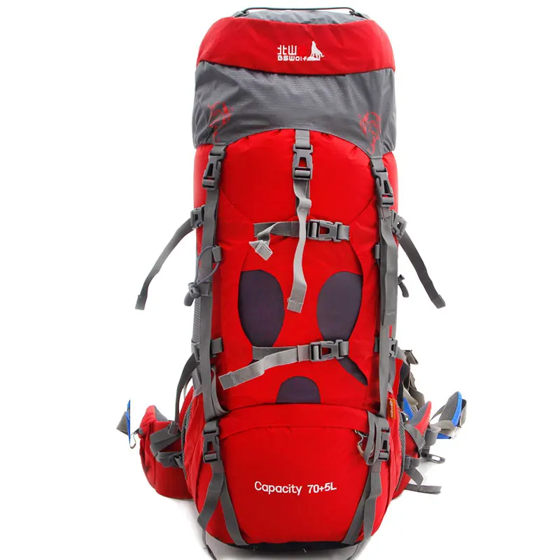 BSWolf 75L Mountaineering Bag With Rain Cover Travel Backpack