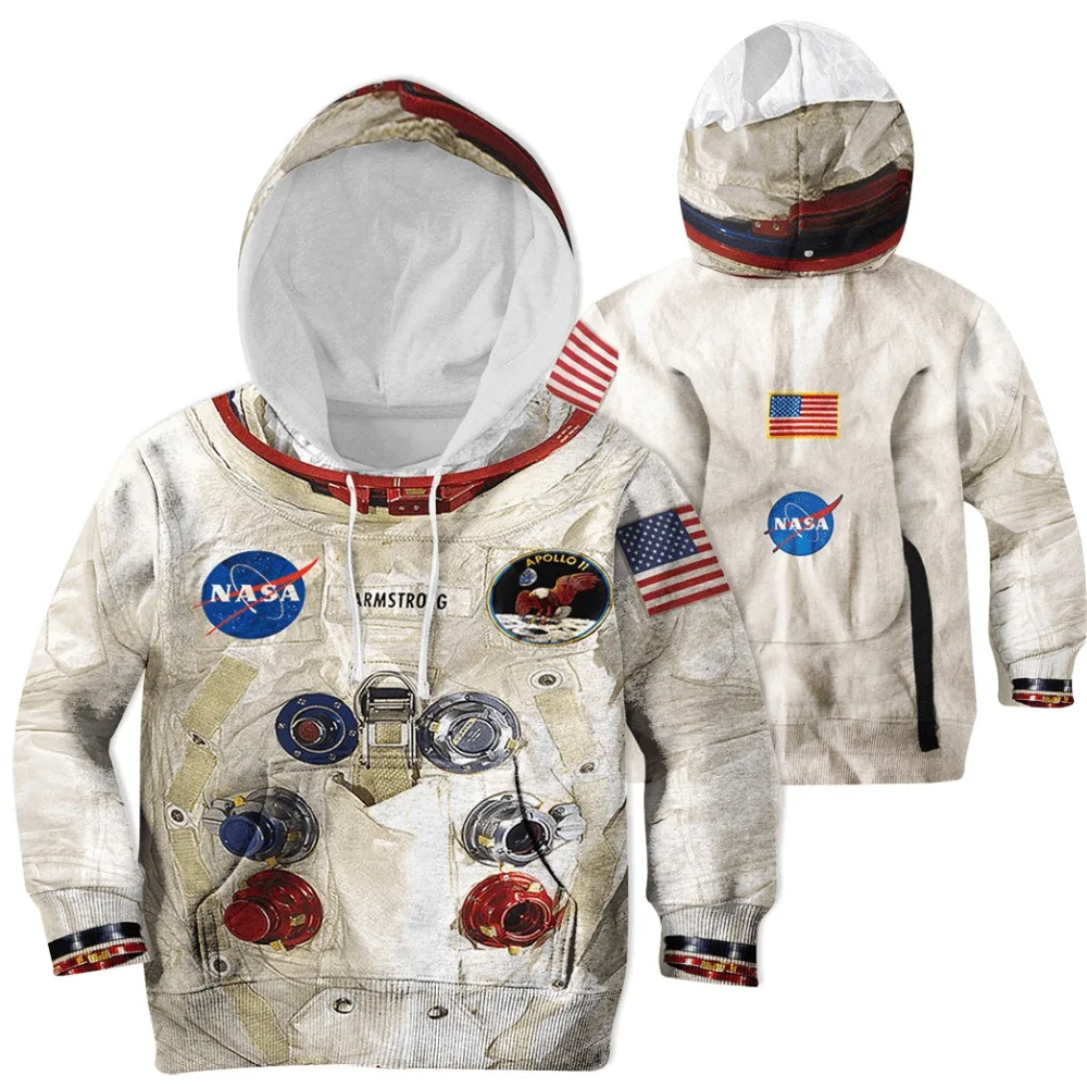 kids Sweatshirt 3D armstrong space suite Hoodie baby boy Hoodies Casual Sweatshirt child coat teens coseplay astronaut spacesuit