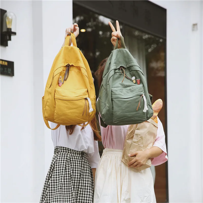 Menghuo Women Backpack for School Teenager Girls Vintage Stylish School Bag Ladies Cotton Fabric Backpack Female Bookbag Mochila (40)