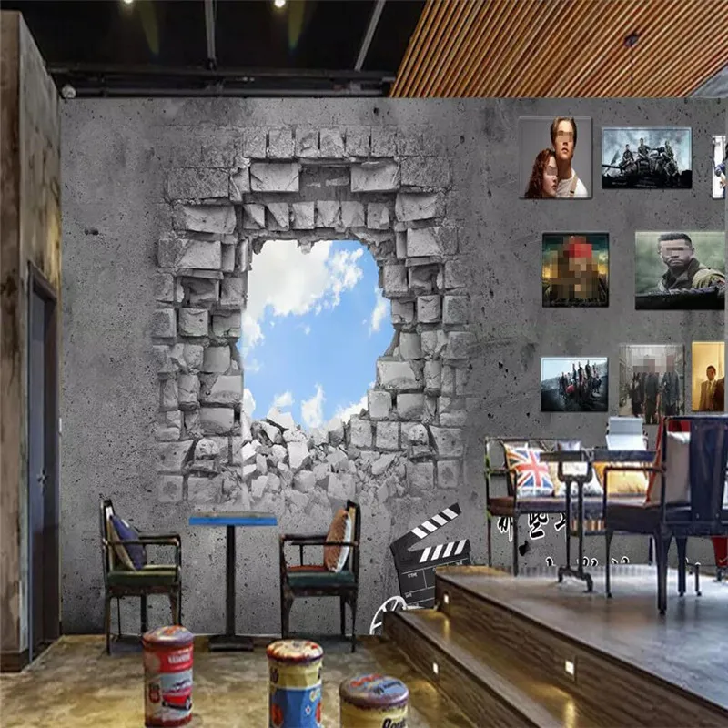 Nostalgic broken wall bedroom cafe West background wall professional production mural wholesale wallpaper mural (to map custom) Nostalgic broken wall bedroom cafe West background wall professional production mural wholesale wallpaper mural (to map custom)